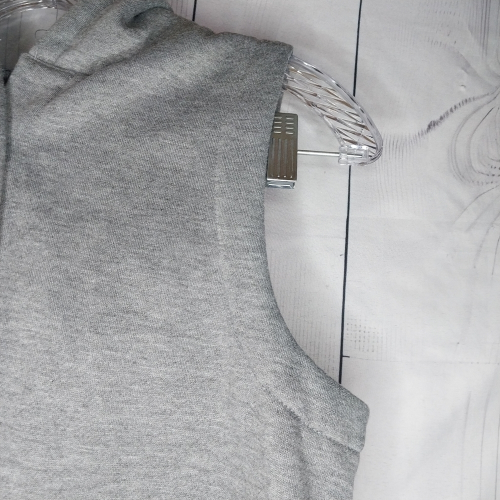 Zaful Gray Button-Up Hooded Vest Size 6 - Picture 2 of 15